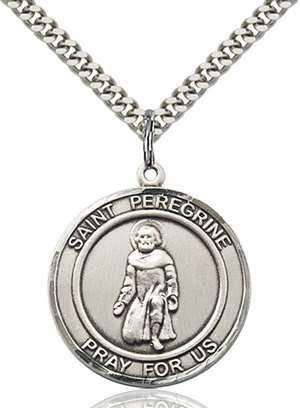 St. Peregrine Medal<br/>7088 Round, Sterling Silver