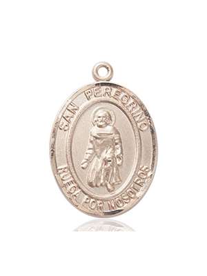 San Peregrino Medal<br/>7088 Spanish, Oval, 14kt Gold