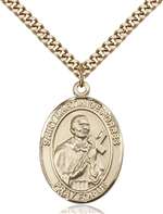 St. Martin de Porres Medal<br/>7089 Oval, Gold Filled