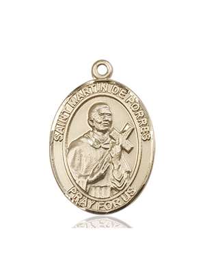 St. Martin de Porres Medal<br/>7089 Oval, 14kt Gold