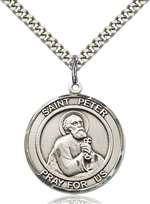 St. Peter the Apostle Medal<br/>7090 Round, Sterling Silver