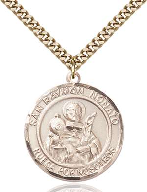 San Raymon Nonato Medal<br/>7091 Spanish, Round, Gold Filled