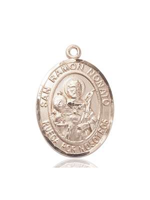 San Raymon Nonato Medal<br/>7091 Spanish, Oval, 14kt Gold