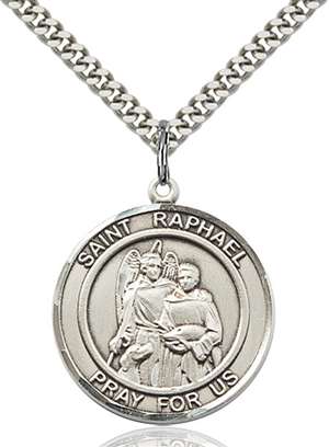 St. Raphael the Archangel Medal<br/>7092 Round, Sterling Silver