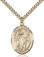 St. Richard Medal<br/>7093 Oval, Gold Filled