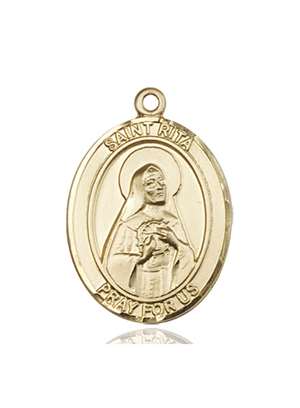 St. Rita of Cascia Medal<br/>7094 Oval, 14kt Gold