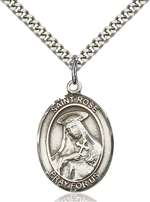 St. Rose of Lima Medal<br/>7095 Oval, Sterling Silver