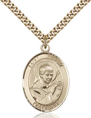 St. Robert Bellarmine Medal<br/>7096 Oval, Gold Filled