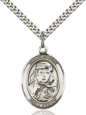St. Sarah Medal<br/>7097 Oval, Sterling Silver