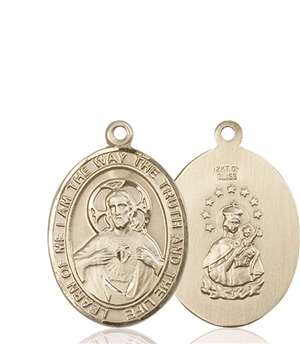 Scapular Medal<br/>7098 Oval, 14kt Gold