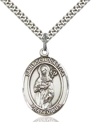 St. Scholastica Medal<br/>7099 Oval, Sterling Silver