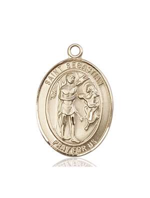 St. Sebastian Medal<br/>7100 Oval, 14kt Gold