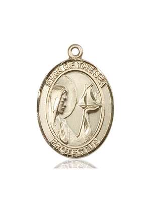 Our Lady Star of the Sea Medal<br/>7101 Oval, 14kt Gold