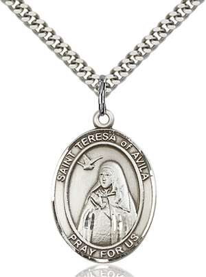 St. Teresa of Avila Medal<br/>7102 Oval, Sterling Silver