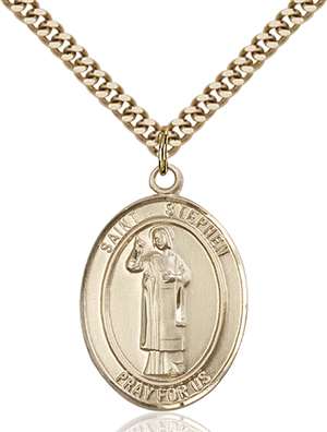 St. Stephen the Martyr Medal<br/>7104 Oval, Gold Filled
