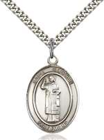 St. Stephen the Martyr Medal<br/>7104 Oval, Sterling Silver