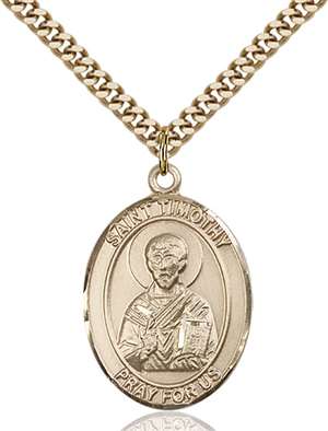 St. Timothy Medal<br/>7105 Oval, Gold Filled