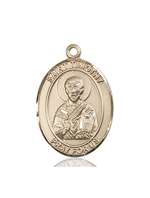 St. Timothy Medal<br/>7105 Oval, 14kt Gold