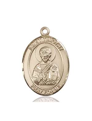 St. Timothy Medal<br/>7105 Oval, 14kt Gold