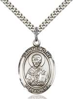 St. Timothy Medal<br/>7105 Oval, Sterling Silver