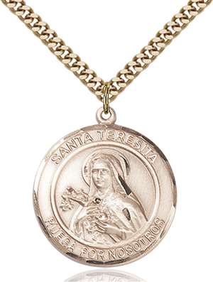 Santa Teresita Medal<br/>7106 Spanish, Round, Gold Filled