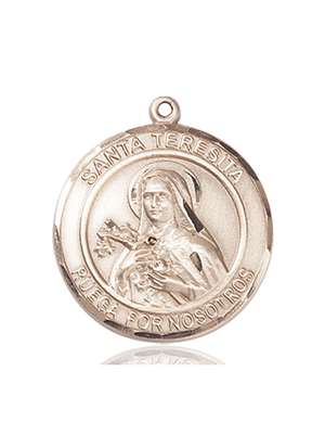 Santa Teresita Medal<br/>7106 Spanish, Round, 14kt Gold