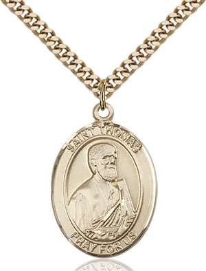 St. Thomas the Apostle Medal<br/>7107 Oval, Gold Filled