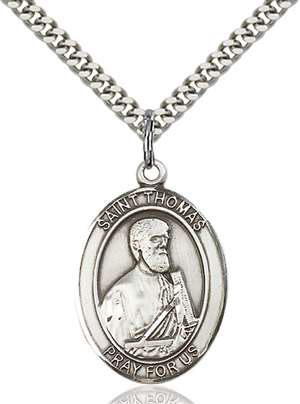 St. Thomas the Apostle Medal<br/>7107 Oval, Sterling Silver