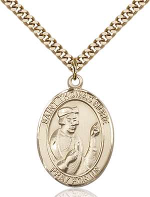 St. Thomas More Medal<br/>7109 Oval, Gold Filled