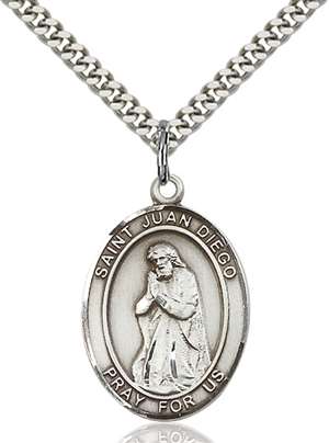 St. Juan Diego Medal<br/>7111 Oval, Sterling Silver