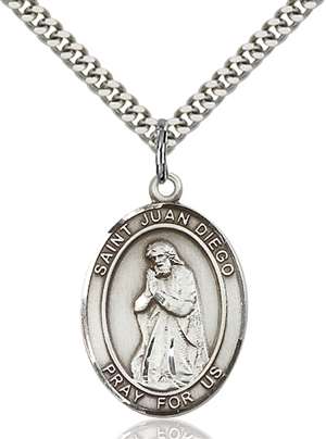 St. Juan Diego Medal<br/>7111 Oval, Sterling Silver