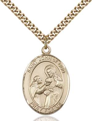 St. John of God Medal<br/>7112 Oval, Gold Filled