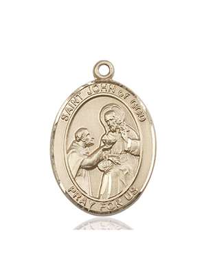 St. John of God Medal<br/>7112 Oval, 14kt Gold
