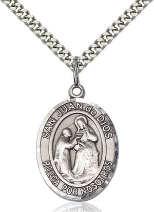 San Juan de Dios Medal<br/>7112 Spanish, Oval, Sterling Silver