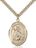St. William of Rochester Medal<br/>7114 Oval, Gold Filled