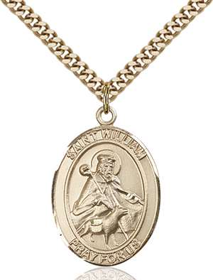 St. William of Rochester Medal<br/>7114 Oval, Gold Filled