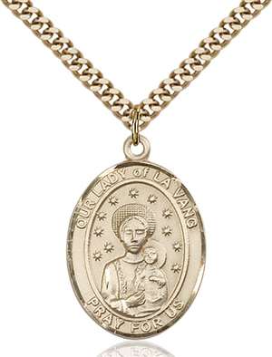 Our Lady of La Vang Medal<br/>7115 Oval, Gold Filled