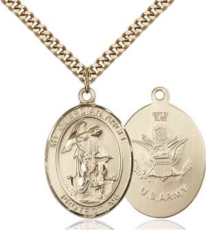 Guardian Angel Medal<br/>7118 Oval, Gold Filled