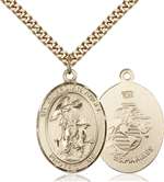 Guardian Angel Medal<br/>7118 Oval, Gold Filled