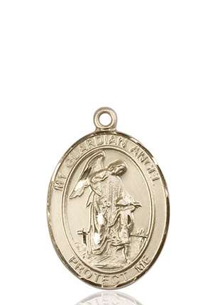 Guardian Angel Medal<br/>7118 Oval, 14kt Gold