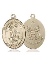 Guardian Angel Medal<br/>7118 Oval, 14kt Gold