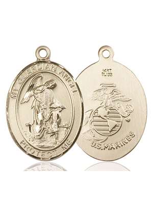 Guardian Angel Medal<br/>7118 Oval, 14kt Gold