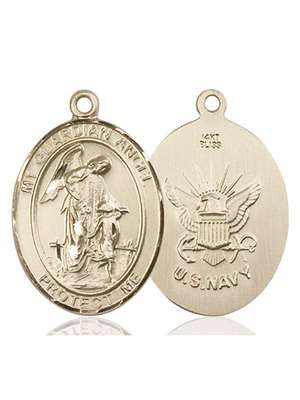Guardian Angel Medal<br/>7118 Oval, 14kt Gold