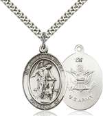 Guardian Angel Medal<br/>7118 Oval, Sterling Silver
