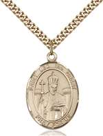 St. Leo the Great Medal<br/>7120 Oval, Gold Filled