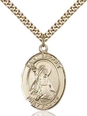 St. Bridget of Sweden Medal<br/>7122 Oval, Gold Filled