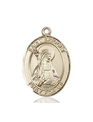 St. Bridget of Sweden Medal<br/>7122 Oval, 14kt Gold