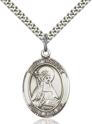 St. Bridget of Sweden Medal<br/>7122 Oval, Sterling Silver