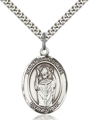 St. Stanislaus Medal<br/>7124 Oval, Sterling Silver