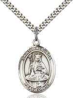 St. Walburga Medal<br/>7126 Oval, Sterling Silver